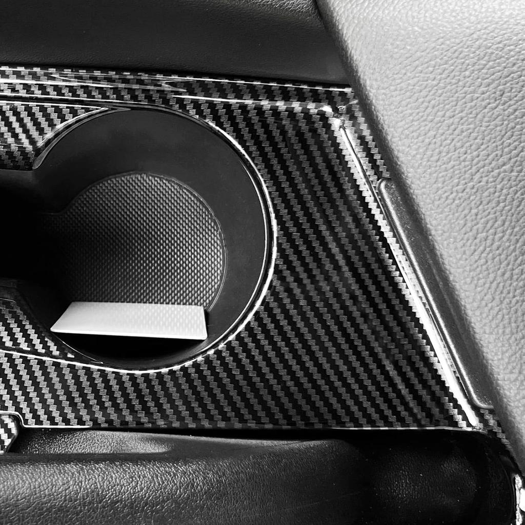 Carbon Fiber Style Car Water Cup Holder Trim Cover Interior Compatible with Hyundai Elantra CN7 N Line