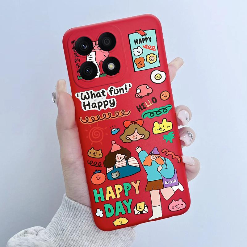 For Huawei Honor X8a Case HonorX8a Soft TPU Silicone Cover Cute Cartoon Panda Phone Case For Honor X6a HonorX6a Plus Coque Funda