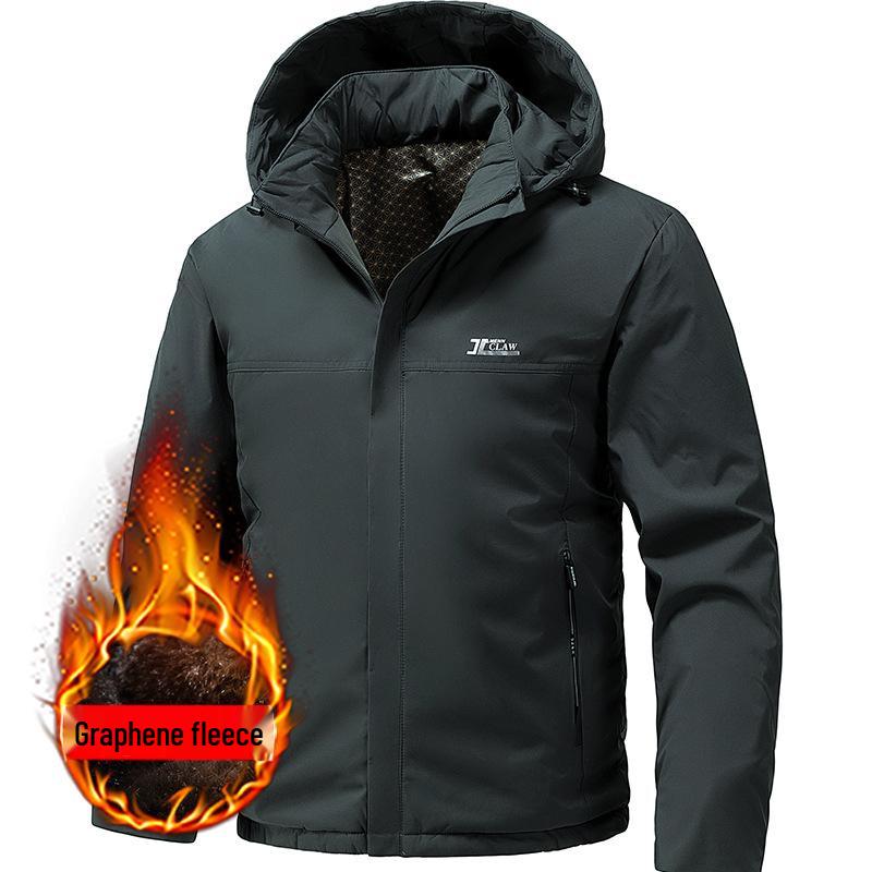 Men's Winter 2025 Thickened Cotton Hooded Jacket - Warm, Loose, Windproof Outerwear