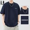 CHOCOOLATEit Herren Baumwoll-T-Shirt mit amerikanischem Buchstabenaufdruck