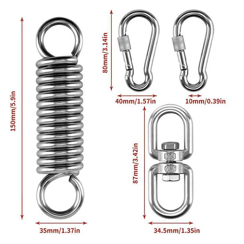 Heavy Duty Hanging Chairs Spring Hammock Springs Stainless Steel Spring Coil Swing Outdoor Hammock Torsion Suspen Hook Spring