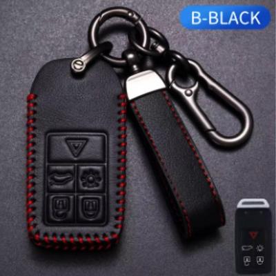 Oli Leather Car Key Case Cover for Volvo S60 V60 V70 S80 XC70 XC60 2008-2017 5/6 Buttons Remote Keyless Case