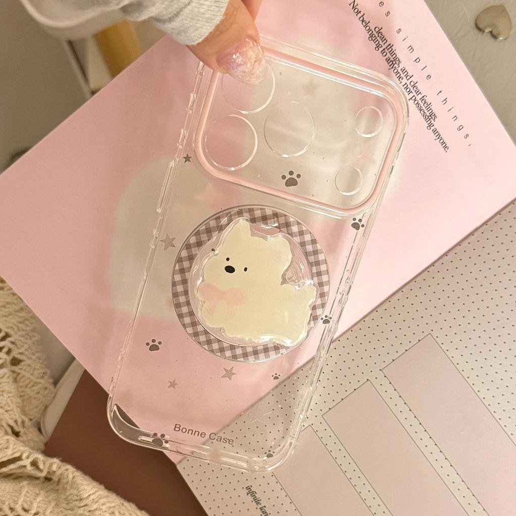 Cute White Puppy Magnetic Phone Case for iPhone 16, iPhone 17, and iPhone 17 Pro Max