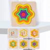 Holz Geometrische Bunte Puzzles 3D Formen Kognitionsbrett Montessori Puzzle Lernspielzeug für Kleinkinder Farbe Form Lernen