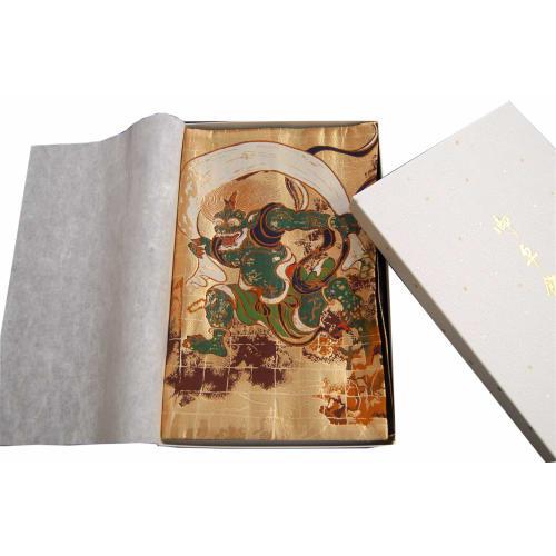 Japanese-style Kimono Table Runner with Obi (Sash) - Boxed and Wrapped, 120cm (Wind God and Thunder God) - Perfect as a Souvenir from Japan. Pre-wrapp