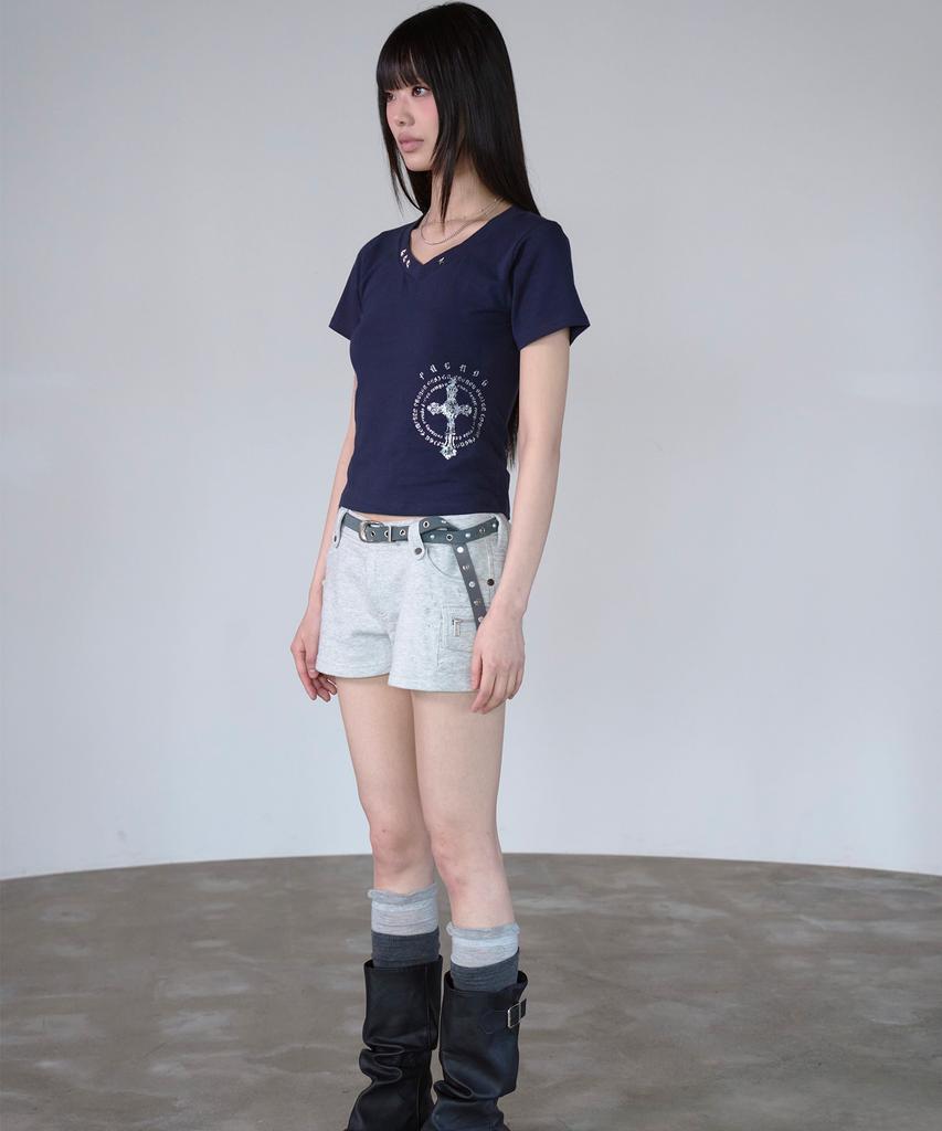 PRENDA Star Stud Short Sleeve Navy