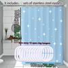 Blue Star Shower Curtain Waterproof Bathroom Curtain Dream Starry Wind Bathroom Dry and Wet Separation Curtain PEVA Material Sho