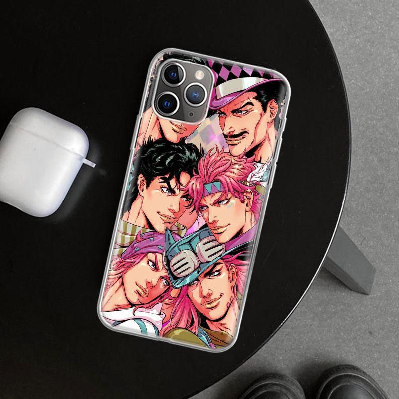 JOJO Anime Cartoon Phone Case Cover For iPhone 11 12 13 Mini 14 15 Plus 16 Pro Max 17 Air 7 8 + SE Art Customized Fundas 11 12 1