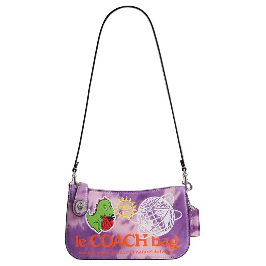 

Coach Penn 21 Tie-Dye Print Top Zip Smooth Leather Handbag Women handbags Purple CU832-LHPUP Basic Set (Bag+Dust Bag)