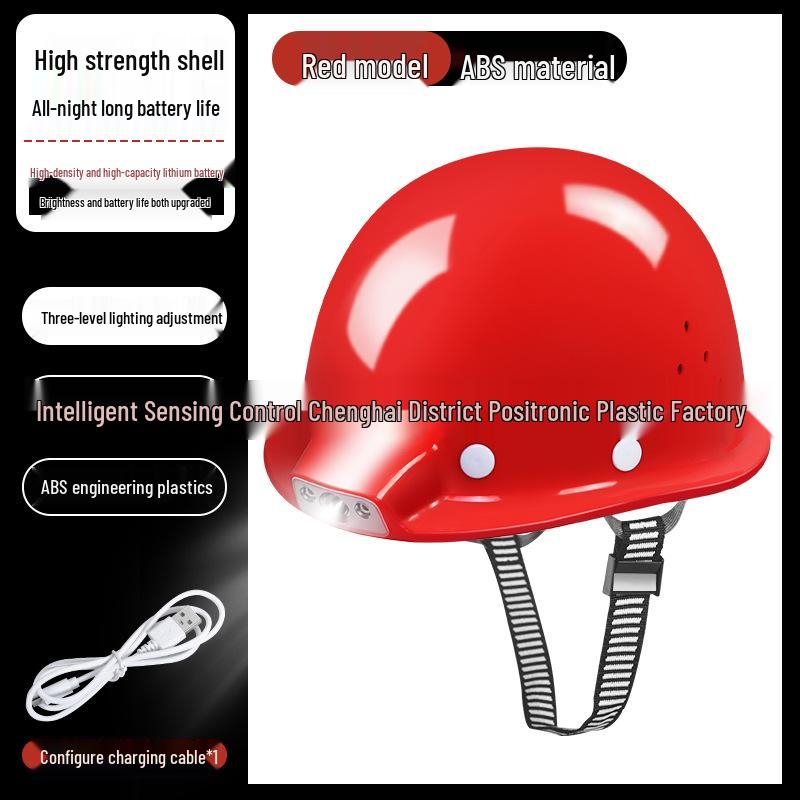 Safety Helmet with Headlamp: Construction, Engineering, Mining & Outdoor Use