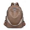 Women's Soft Leather Large Capacity Backpack Multi-Function Shoulder Bag