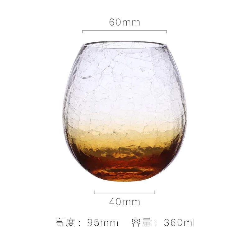 Creative Japanese-style ice-cracked glass  household water glass foreign wine glass whiskey  drinking water cup
