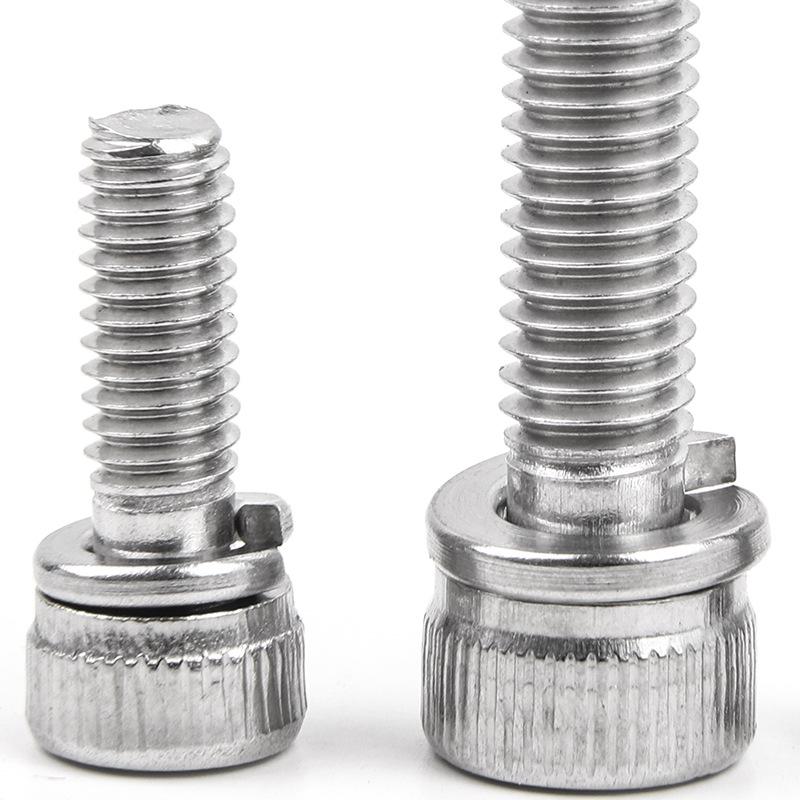 304 Stainless Steel Hex Spring Washer Screw Bolt, Cup Head, M4/M6