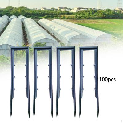Picchetti per recinzione da prato, 100 pezzi, in plastica, resistenti, per tende da giardino per la pesca