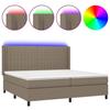 VidaXL Sommier à Lattes de Lit avec Matelas et LED, Lit Rembourré avec Tête de Lit, Lit Double, Lit Adulte de Chambre, 3138505