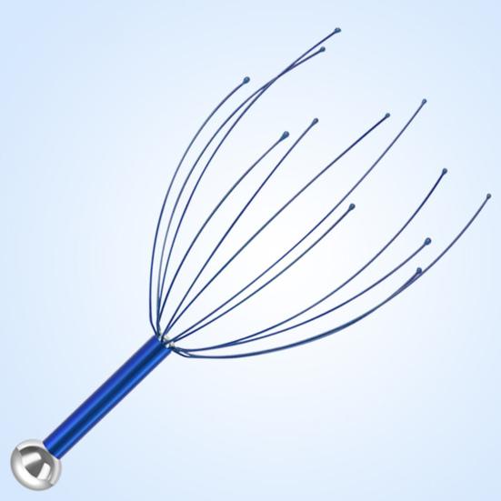 Octopus Head Massager Stainless Steel Brain Massage Claw Scalp Scratcher Engraved Head Relaxer for Promotes Blood Circulation Relieves Muscle Pain