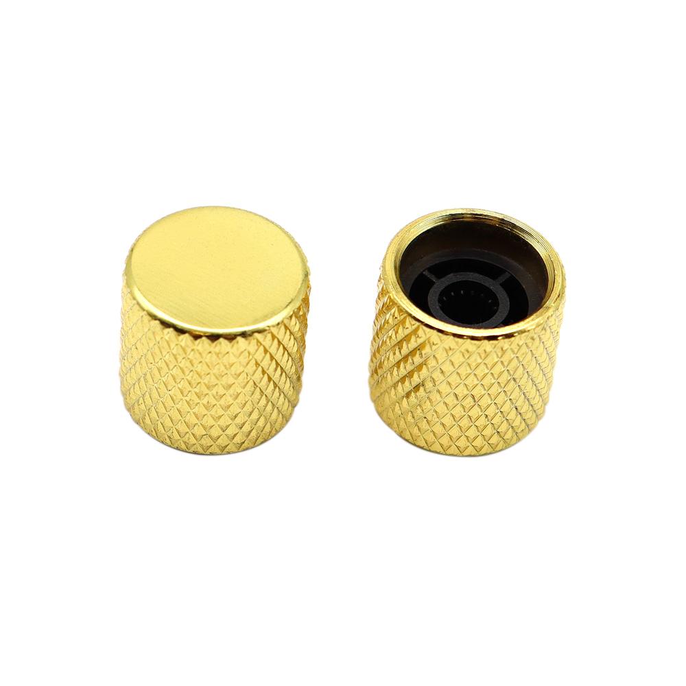 1pcs/2pcs Metal 6mm Flat Top Tone Guitar Volume Tone Knobs Potentiometer Control Knobs For Electric Guitar Bass