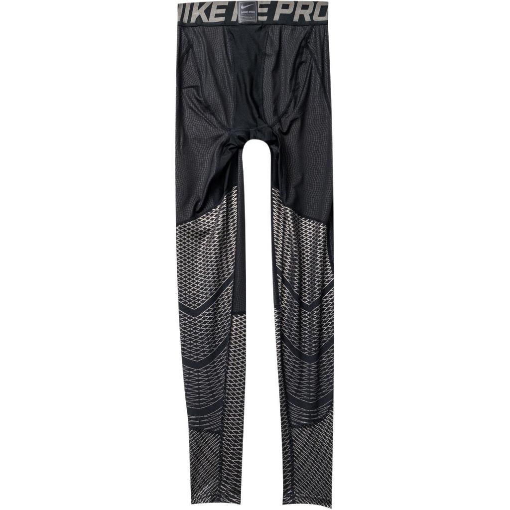 Nike Professional Slim Fit Solid Color Letter Print Nine-Point Sports Trousers Men bottoms Black 744283-010