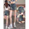 Plus Size High Waist Denim Skirt-Pants for Women - A-Line Tummy Concealing Spring Shorts