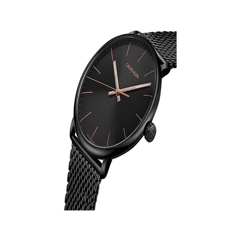 CALVIN KLEIN Quartz Noon Series Watch Quartz Movement Stainless Steel Strap Bla Dial Men's Watch Large Dial Retro K8M21421