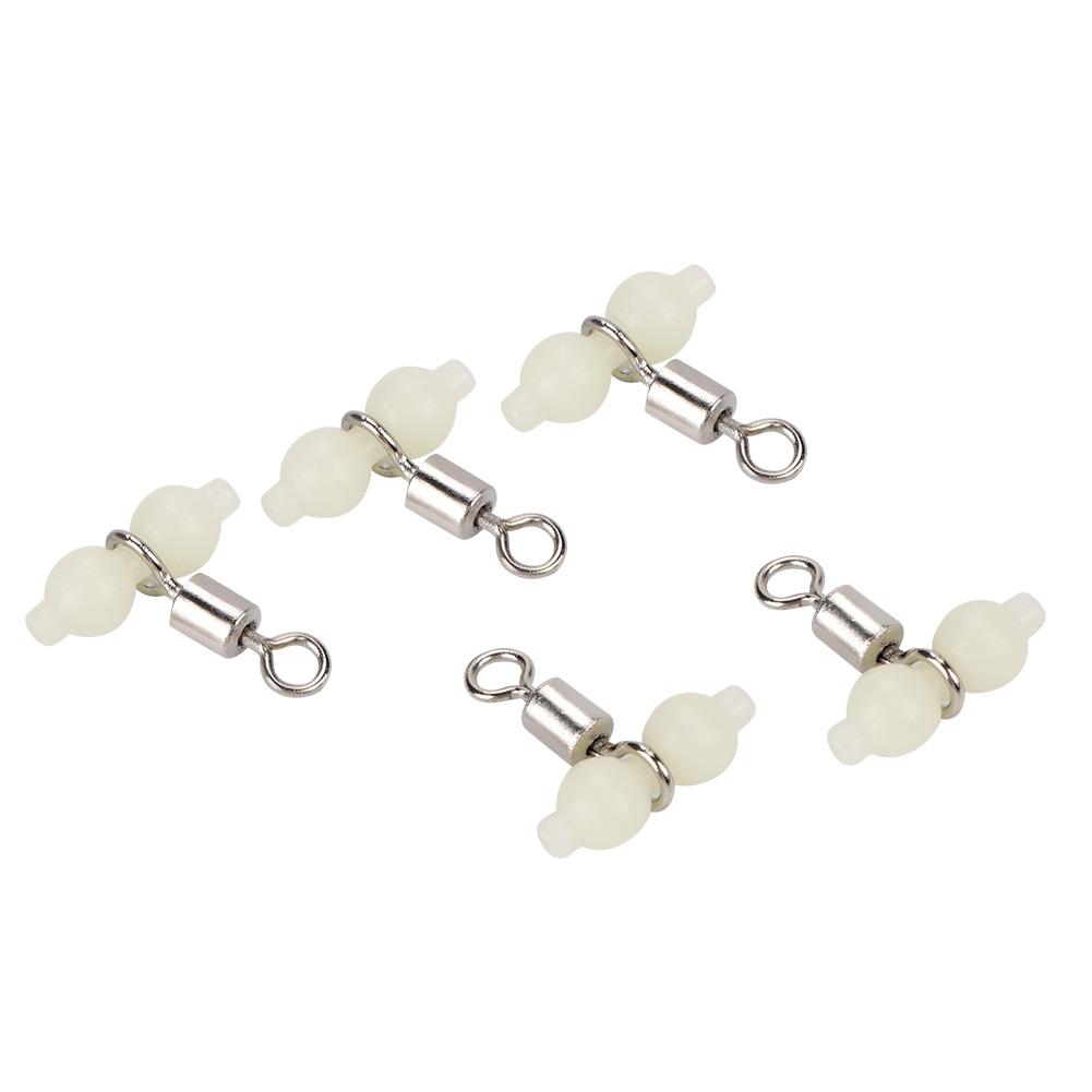 5 Pcs Luminous Fishing Rolling Swivels Connector Sea Fishing Tackle (S)