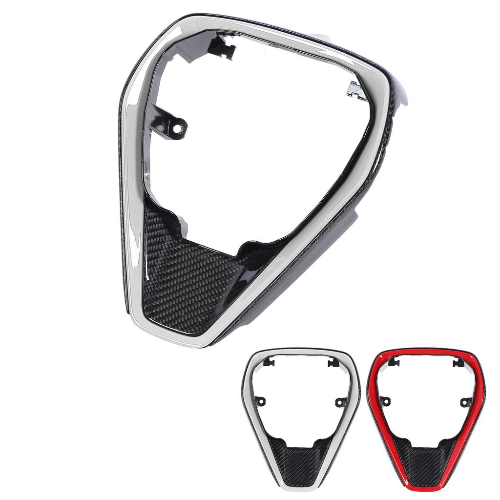 Carbon Fiber Steering Wheel Center Frame Cover Interior Car Steering Wheel Panel Moulding Trim for C