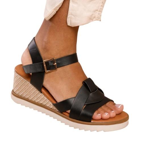 Where's That From Womens/Ladies Sydney PU Instep Strap Extra Wide Wedge