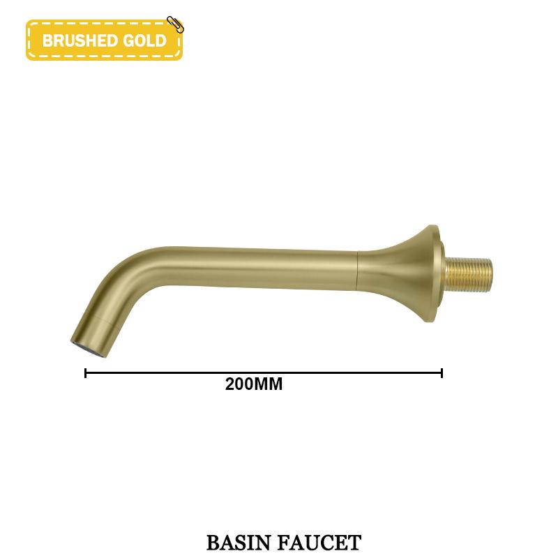 Brushed Gold Wall Mounted Brass Basin Faucet Single Handle Chrome Concealed Recessed Hot and Cold Countertop Basin Faucet