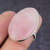 Rose Quartz Gemstone Handmade 925 Sterling Silver Jewelry Ring Size 8 q2M27