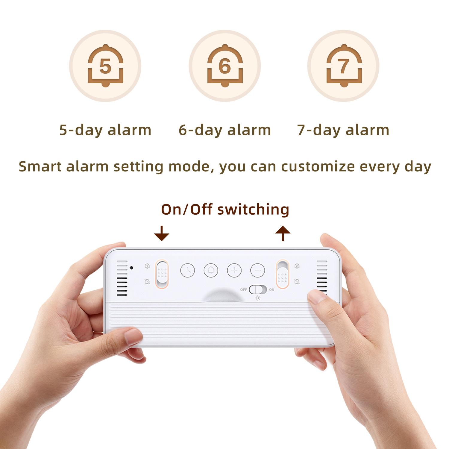 

8001-EN Многофункциональные цифровые часы Светодиодный дисплей с регулируемой яркостью, температурой и влажностью