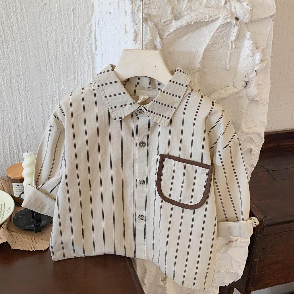 Children's Long Sleeve Cardigan Shirt – Boys & Girls Korean Style for Spring/Autumn 2025