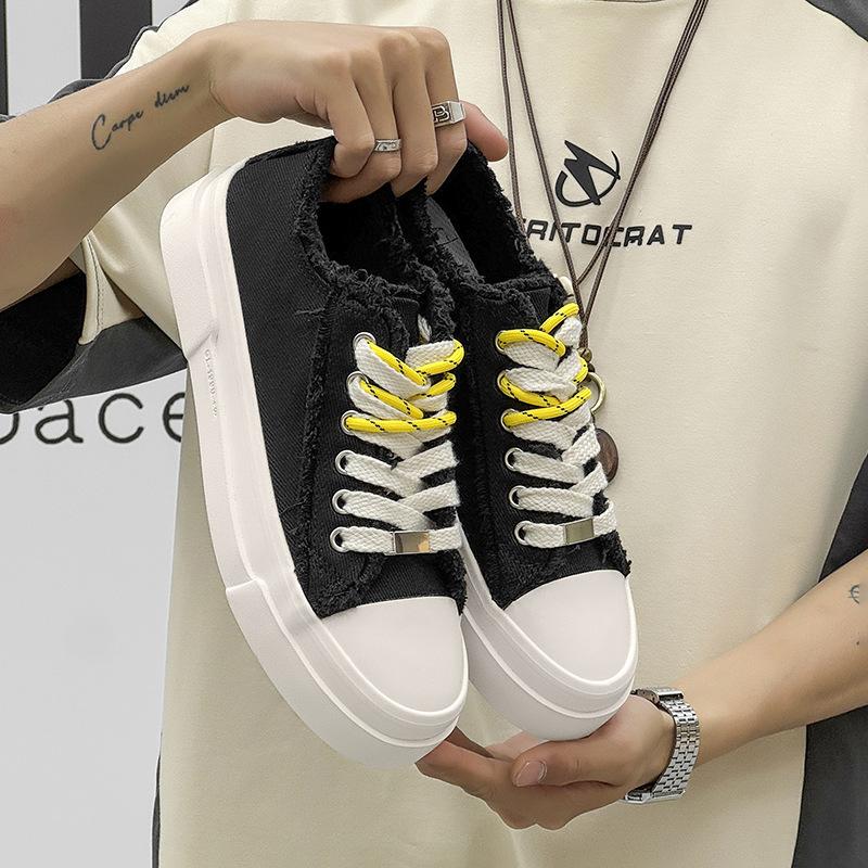 AFANTING summer pull hair versatile canvas shoes casual thick sole breathable thin trend versatile board shoes men's shoes 1569