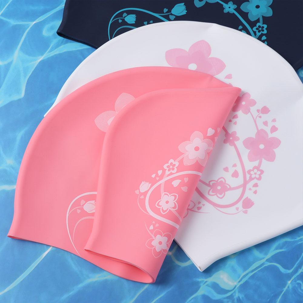 Thicken Design Floral Diving Hat Elastic Snorkeling Cap Swim Head Hood Flower Swim Headgear  Shower