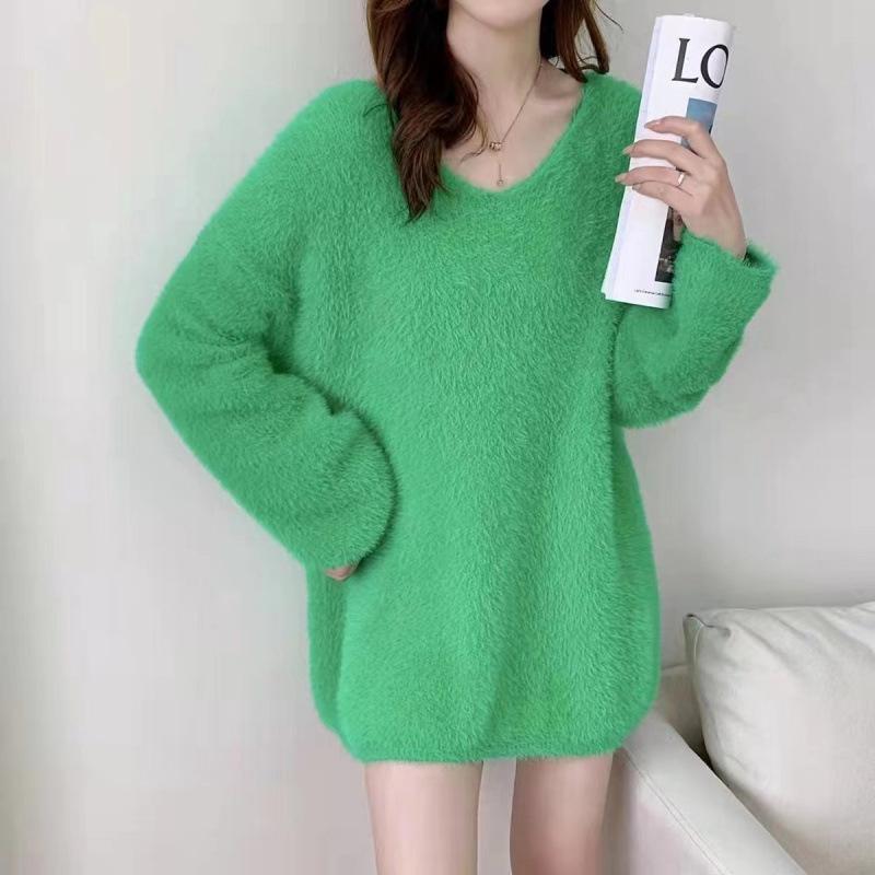 Autumn/Winter Korean-Style Mink Pullover: Cozy, Loose, and Stylish Sweater