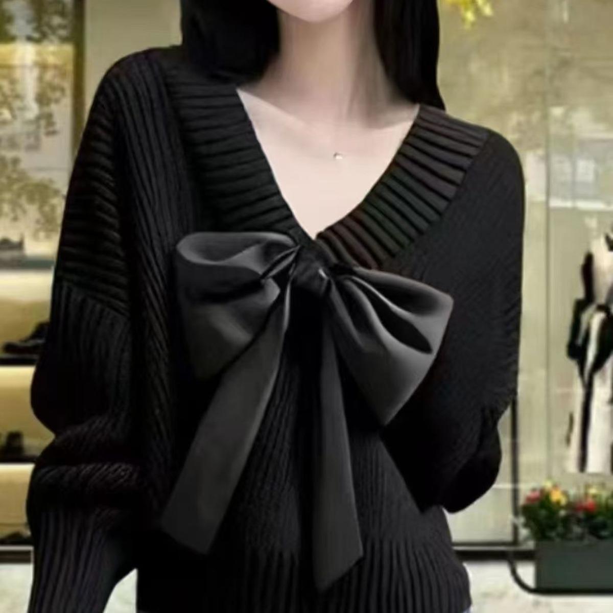 

Унікальний білий дизайн Анкола Ред для жінок, нішевий та ледачий стиль, осінній універсальний светр для жінок S чорний