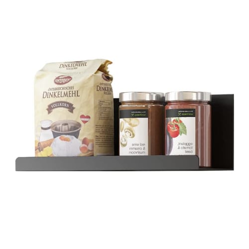 Refrigerator Side Rack, Spice and Seasoning Rack, Kitchen Storage, Set of 2, Magnetic, Strong Magnets, Refrigerator Compatible, Fall Prevention, Black