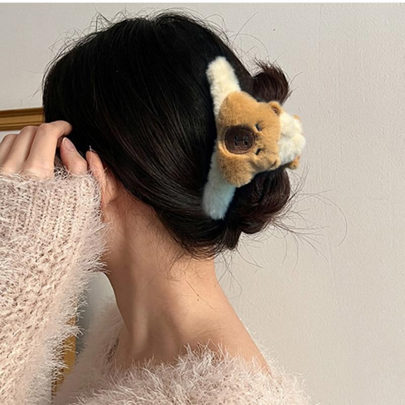 Tiara Adorável de Capivara Peça de Cabeça Peluda para Bailes de Formatura Aniversários Acessório de Cabeça Divertido Presilha de Cabelo de Capivara Acessório de Cabeça