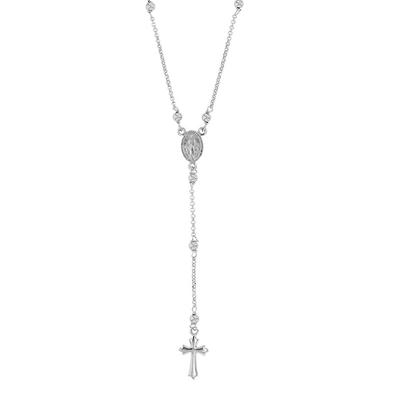 [R4959] - Handmade Silver 'Gypsy Cross' Silver Necklace (rhodium) - 85x10mm