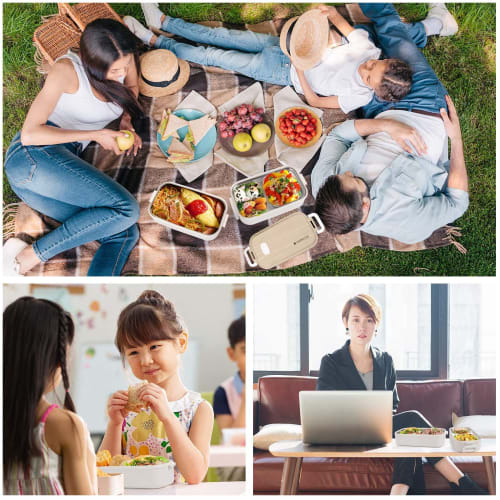 1600ml Large Capacity Two-Tier Lunch Box, Leak-Proof, Stylish, Lightweight, Microwave-Safe, for Women, Men, High School Students, and Commuters