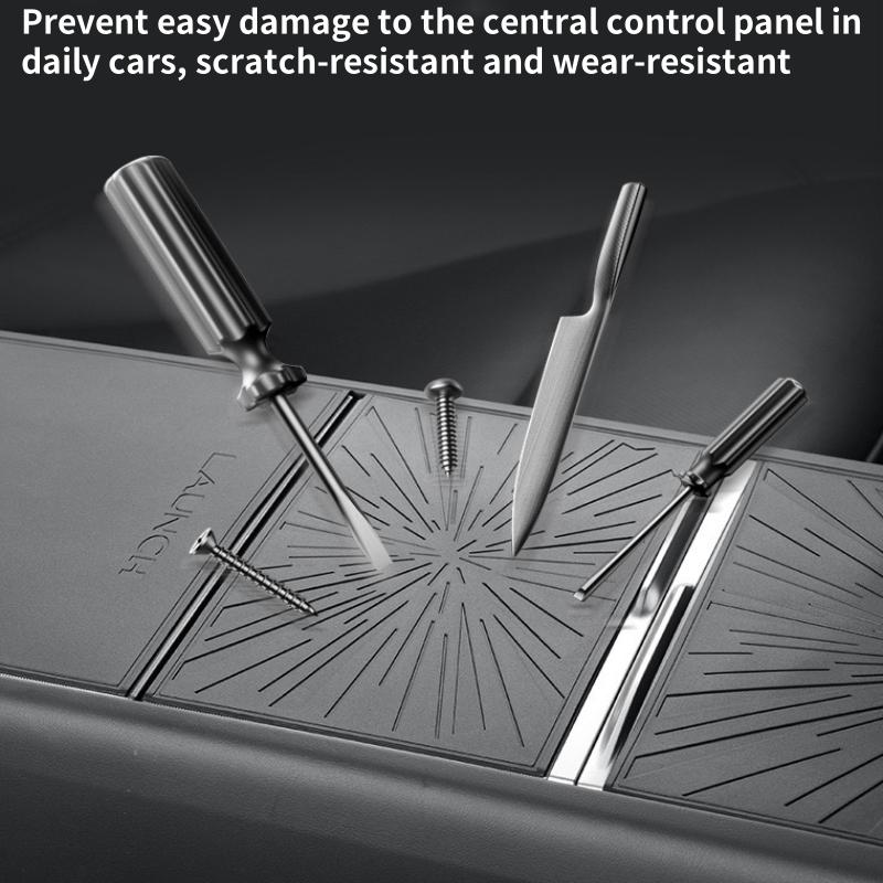 For Tesla Model Y Juniper / Launch 2025 Center Console Panel Sticker Silicone Interior Decoration Wrap Kit Protector Accessories