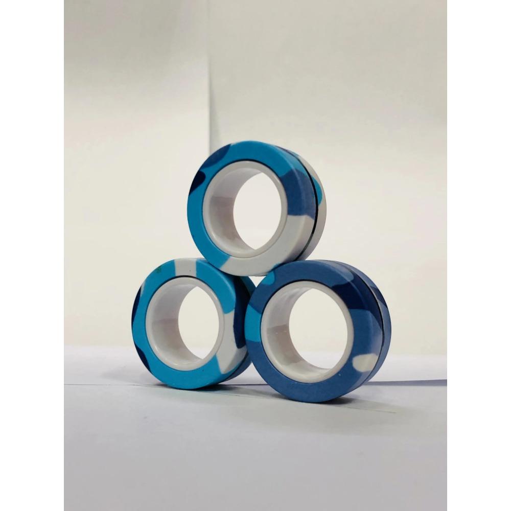 3pcs Finger Magnetic Rings Colorful Fidget Toy Set Adult Magnets Spinner Rings for Relieve Stress Anxiety Relief Therapy