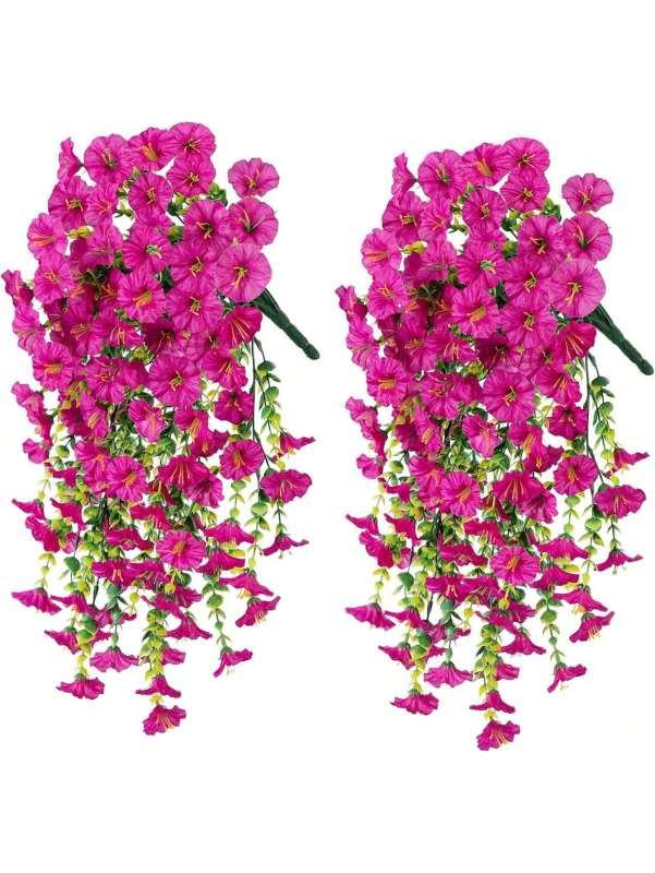 2Pcs Artificial Flowers Vine Morning Glory Wedding Home Room Table Festival Decor Halloween Outdoor Yard Garden Arch DIY Gifts