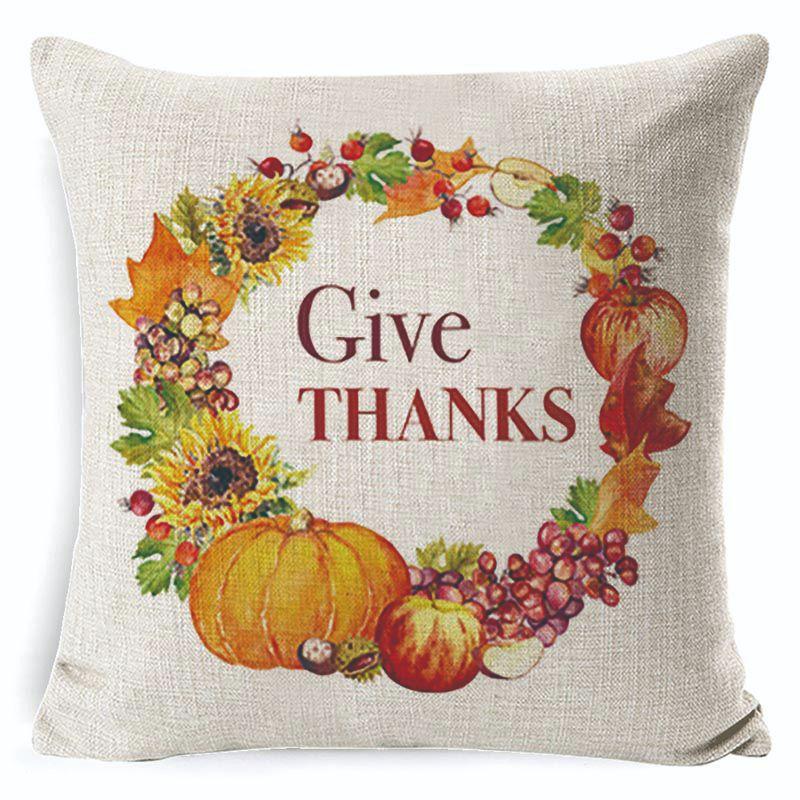 New Autumn Thanksgiving Cushion Cover Home Sofa Decoration Printed Linen Harvest Festival Cushion Cover