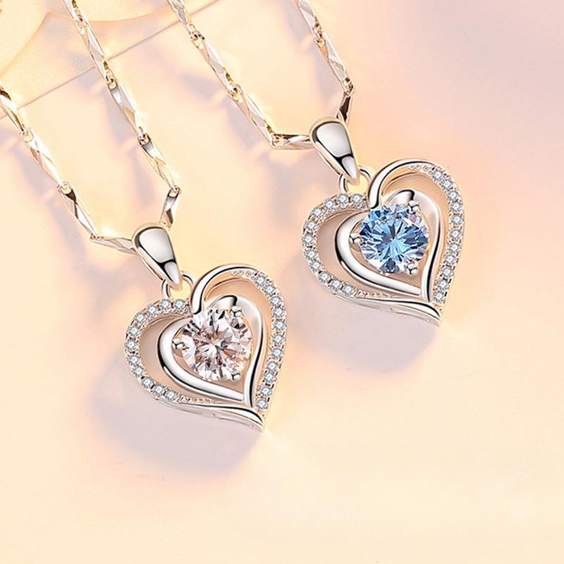 999 reines Silber Herz-förmigen Anhänger Halskette Schmuck