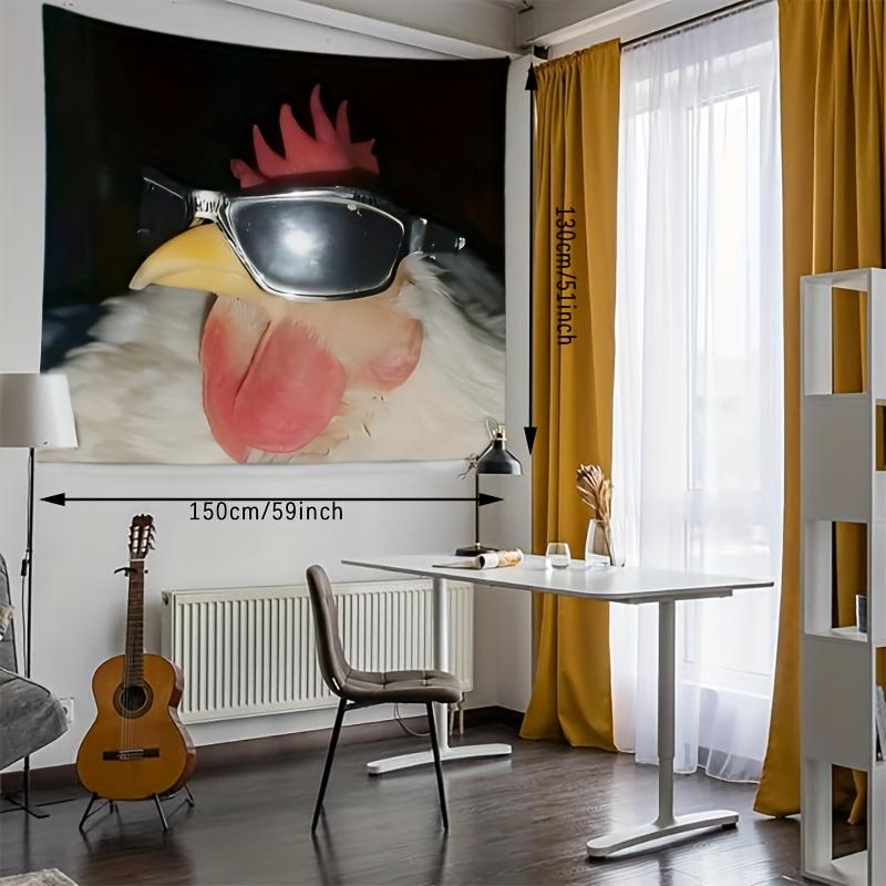 Funny Sunglasses Rooster Meme Tapestry Cool Room Stuff Wall Tapestry Room Decoration Items Wall Backdrop Decoration Accessories