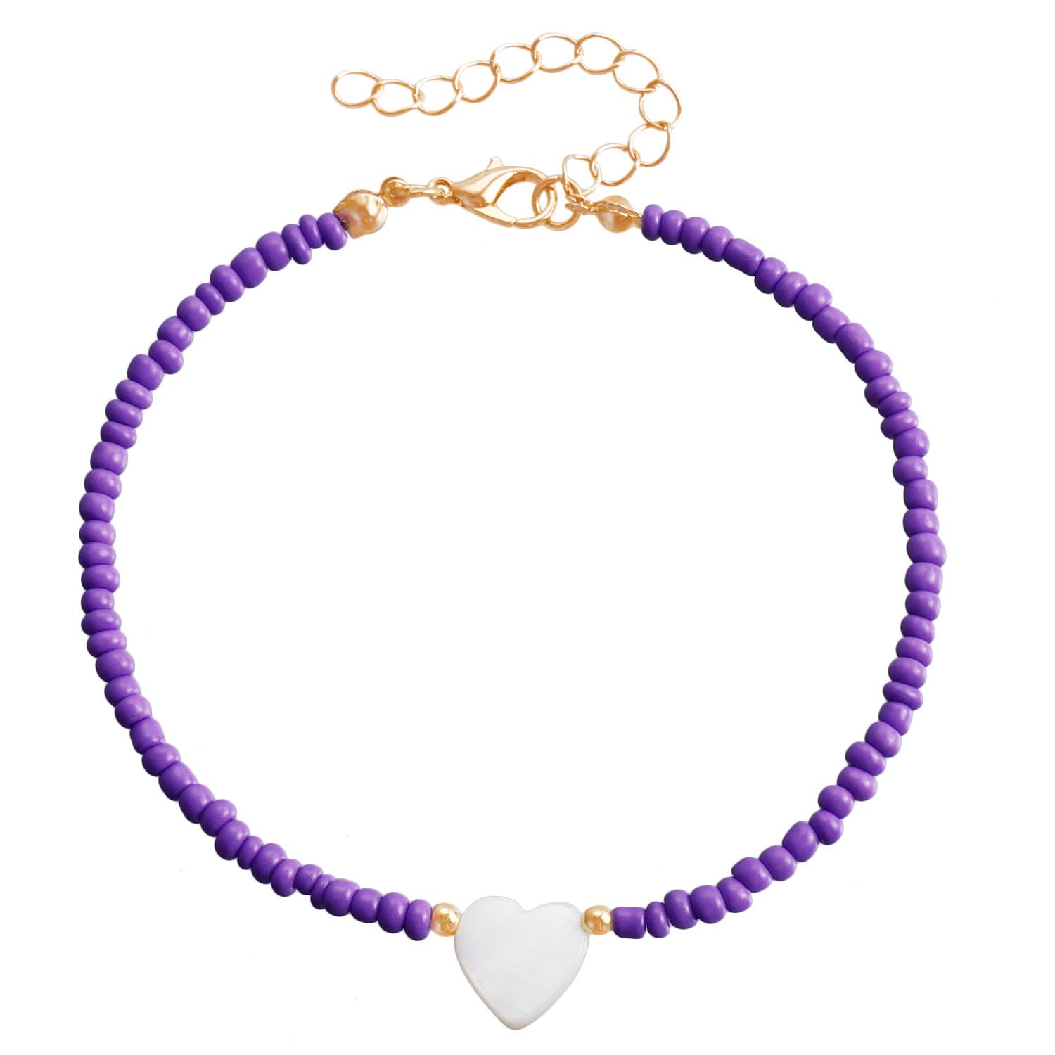 

The new bohemian colored rice beads beaded handmade anklets of the season, and the Fritillary love foot accessories can be adjusted.