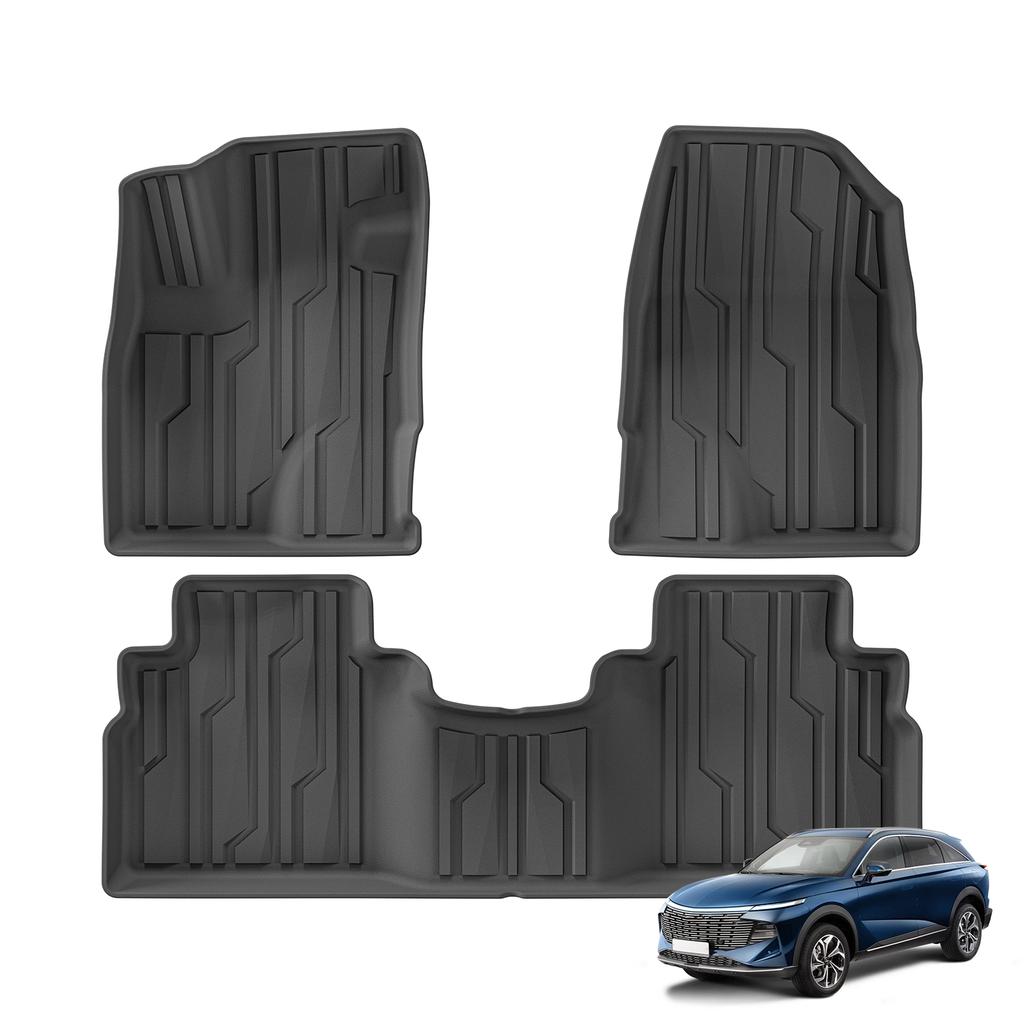 LUCKEASY Left Drive for Haval F7 2023-2026 Fuel 4WD (Russia/CIS Market) Car Floor Mats Trunk Pad TPE 3D Accessories Black
