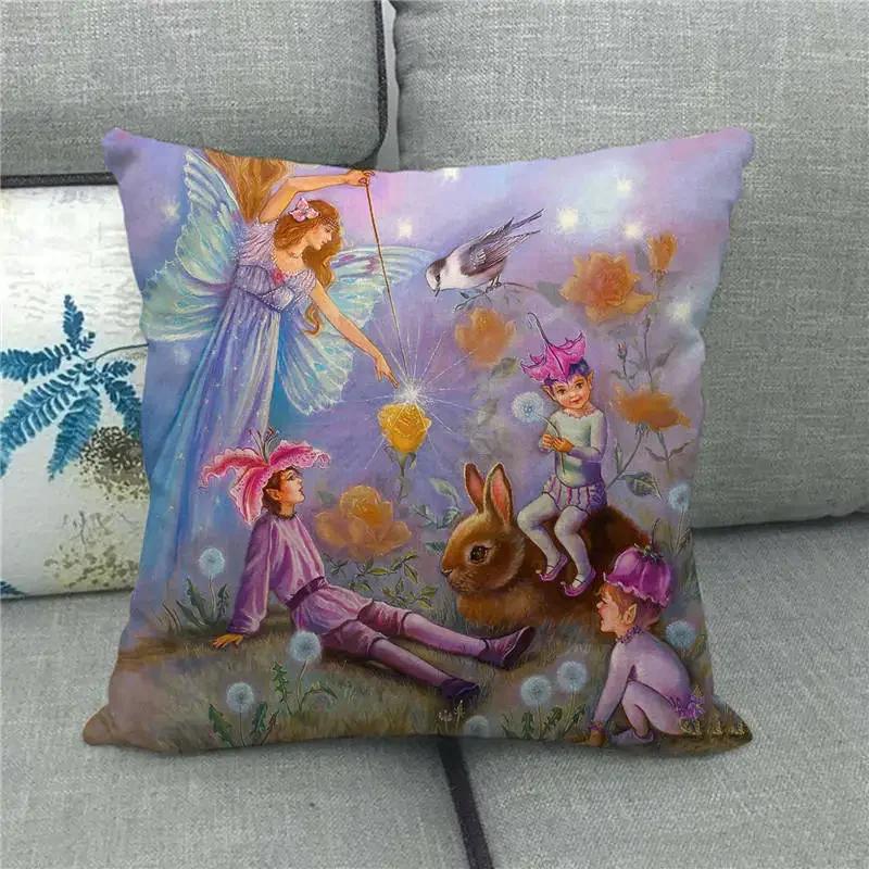Happy Home Pillowcase Funny Rabbit Easter Egg Print Cushion Cover Pastoral Cartoon Hare Pattern