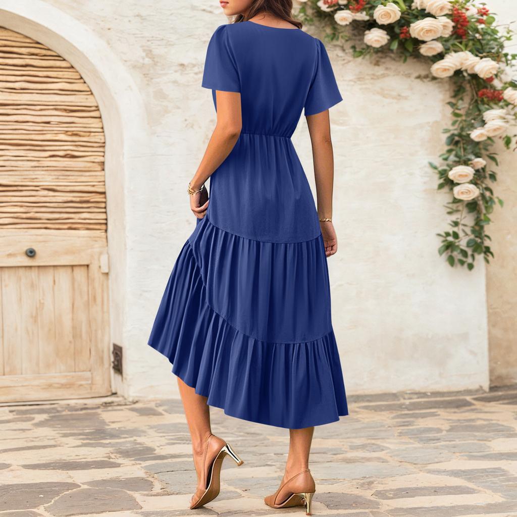 Women's Flowy Dresses Women's Summer Dresses Casual Short Sleeve Maxi Dresses Formal Maxi Dresses