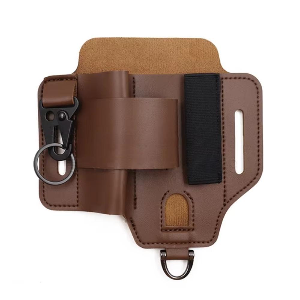 

Leather Outdoor Pocket Organizer Multi-pocket Hanging Expand Bag Multit-function Sheath Outdoor PU Brown